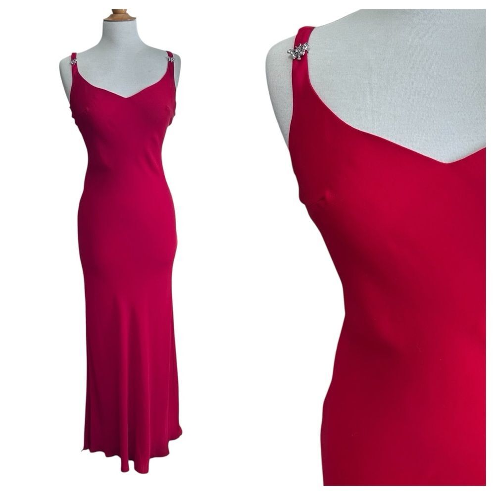 NWT Vintage Zum Zum Red Bias Cut Evening Gown - Size 9/10 - Picture 2 of 10
